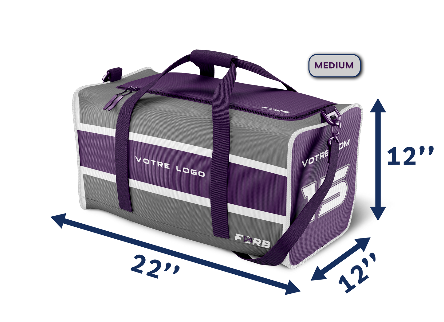 SAC DE SPORT PERSONNALISÉ 12''x12''x22'' M - REVENDEUR