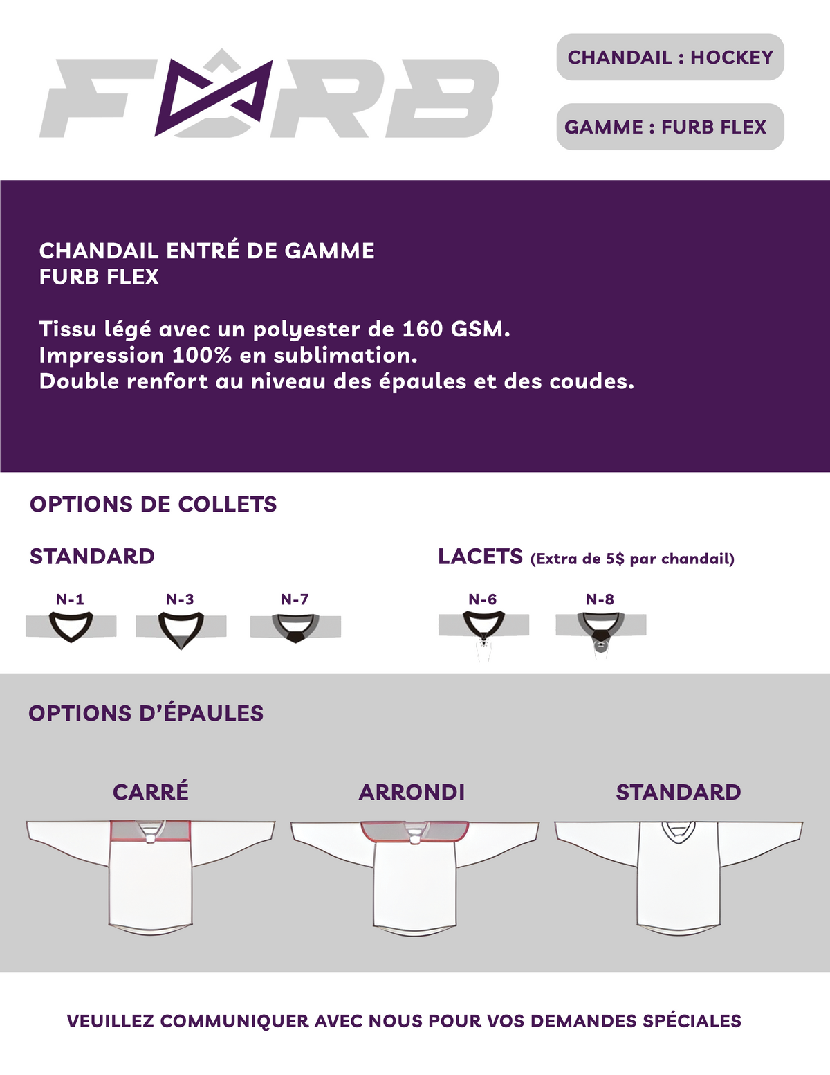 CHANDAIL DE HOCKEY GARDIEN PERSONNALISÉ - FURB FLEX