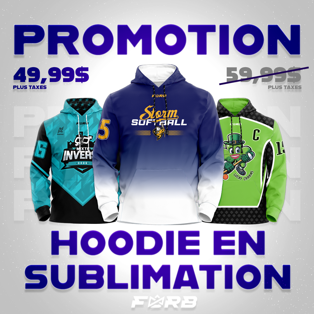 PROMO : HOODIE EN SUBLIMATION