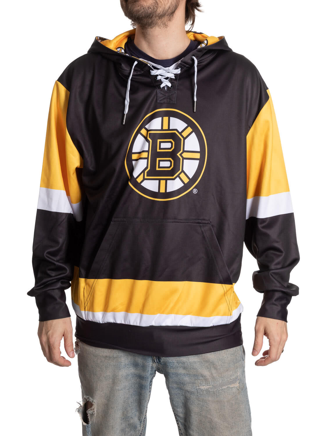 Boston Bruins Hockey Lace Hoodie