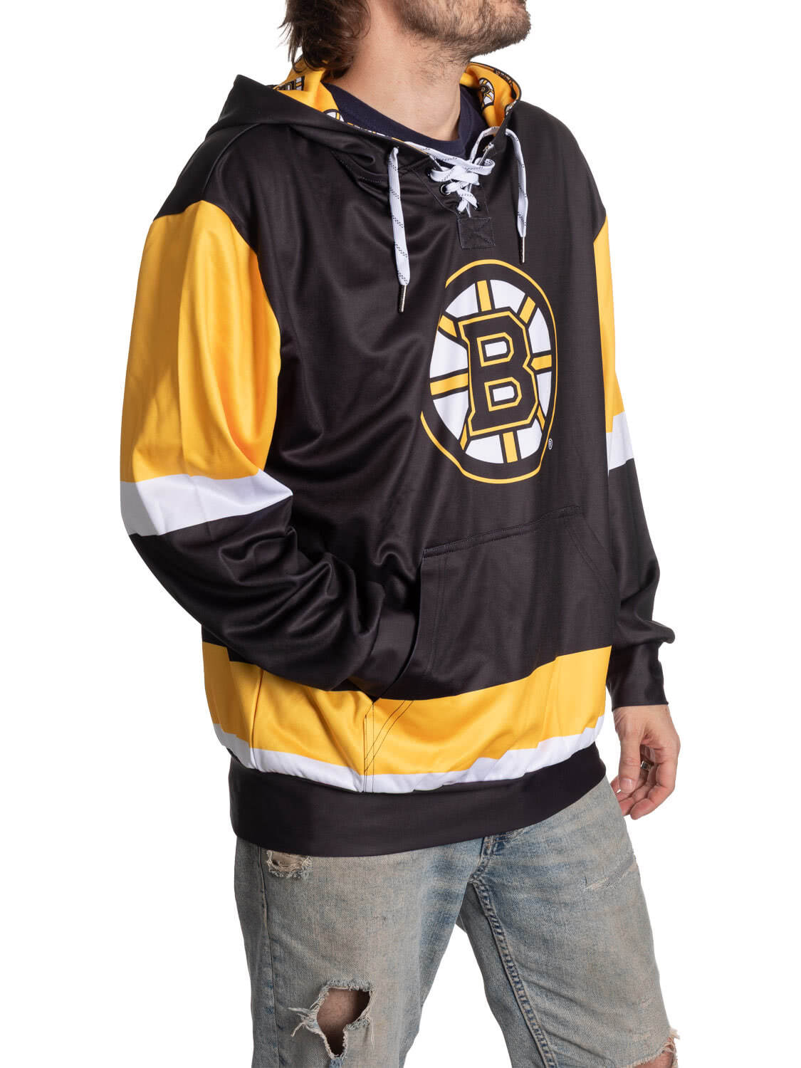 Boston Bruins Hockey Lace Hoodie