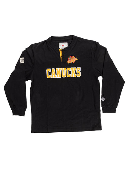 Retro Vancouver Canucks Long Sleeve Henley