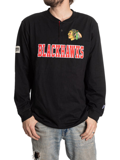 NHL Chicago Blackhawks Long Sleeve Henley