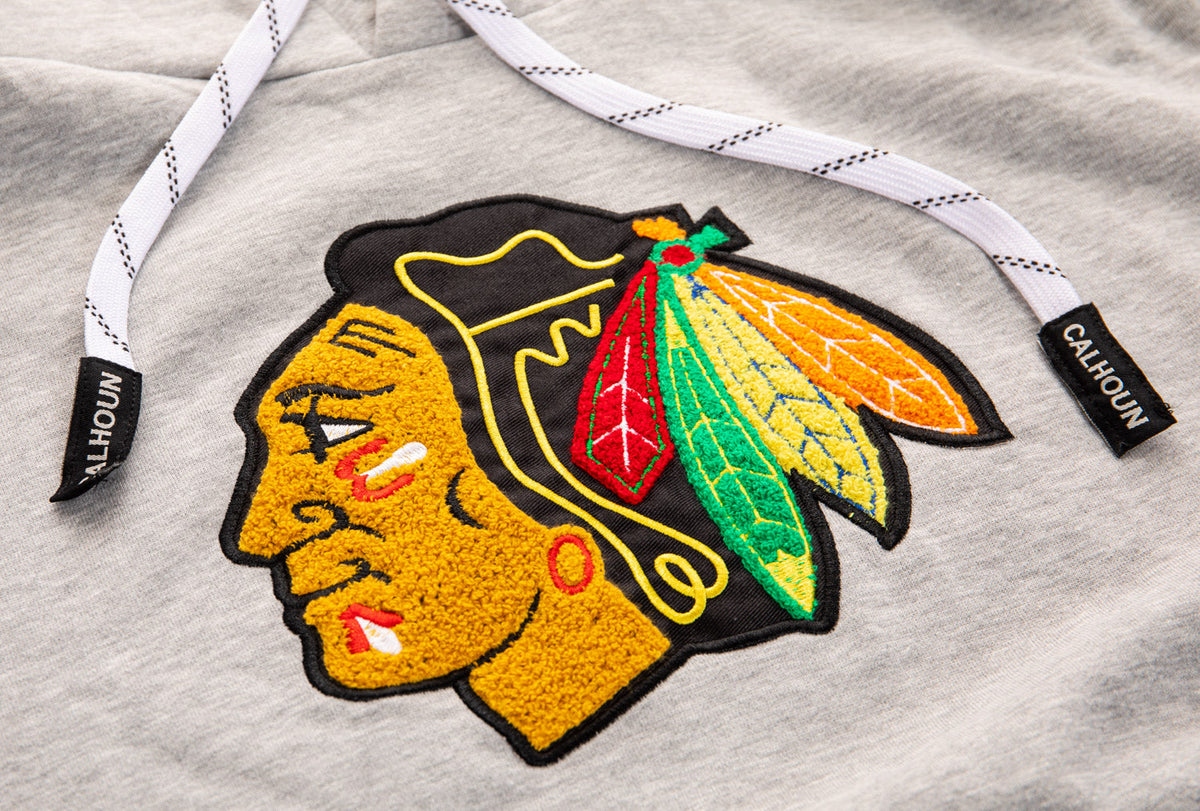 Chicago Blackhawks "Muskoka Style" Premium Chenille Woven Logo Hoodie