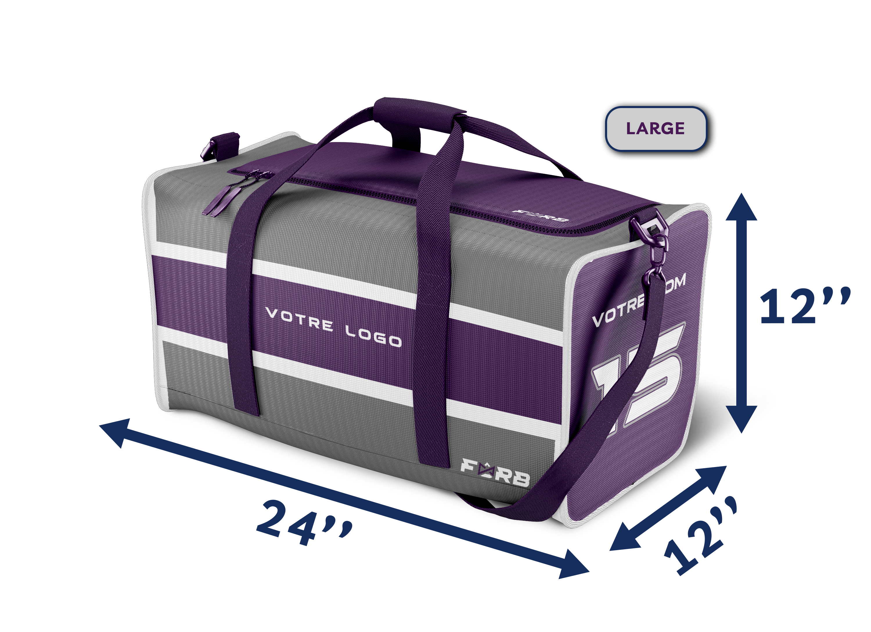 SAC DE SPORT PERSONNALISÉ 12''x12''x24'' L