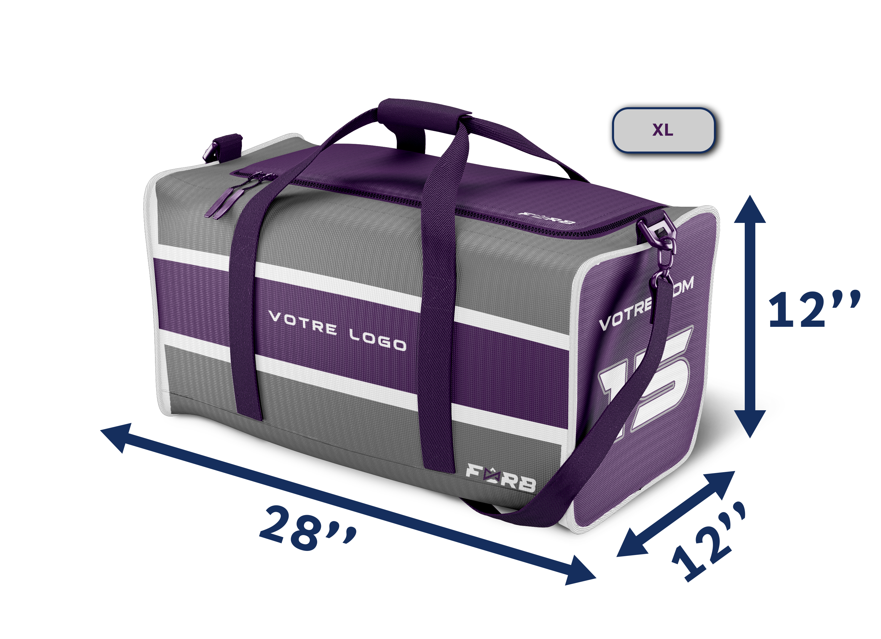 SAC DE SPORT PERSONNALISÉ 12''x12''x28'' XL