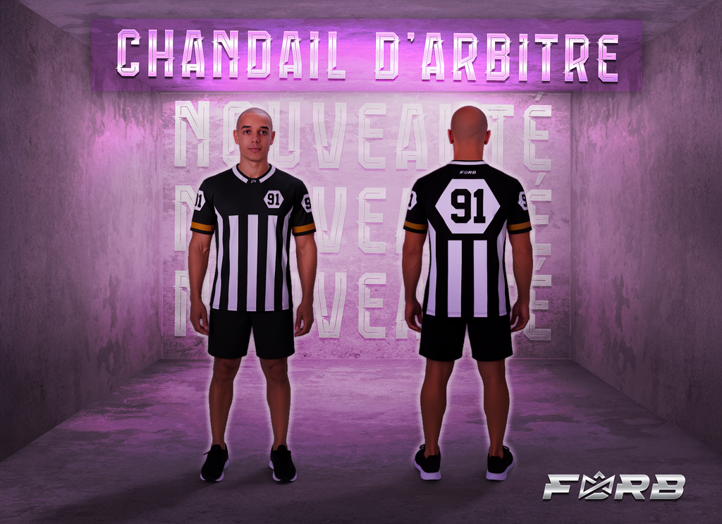 CHANDAIL D'ARBITRE : DEK HOCKEY : MANCHE COURTE