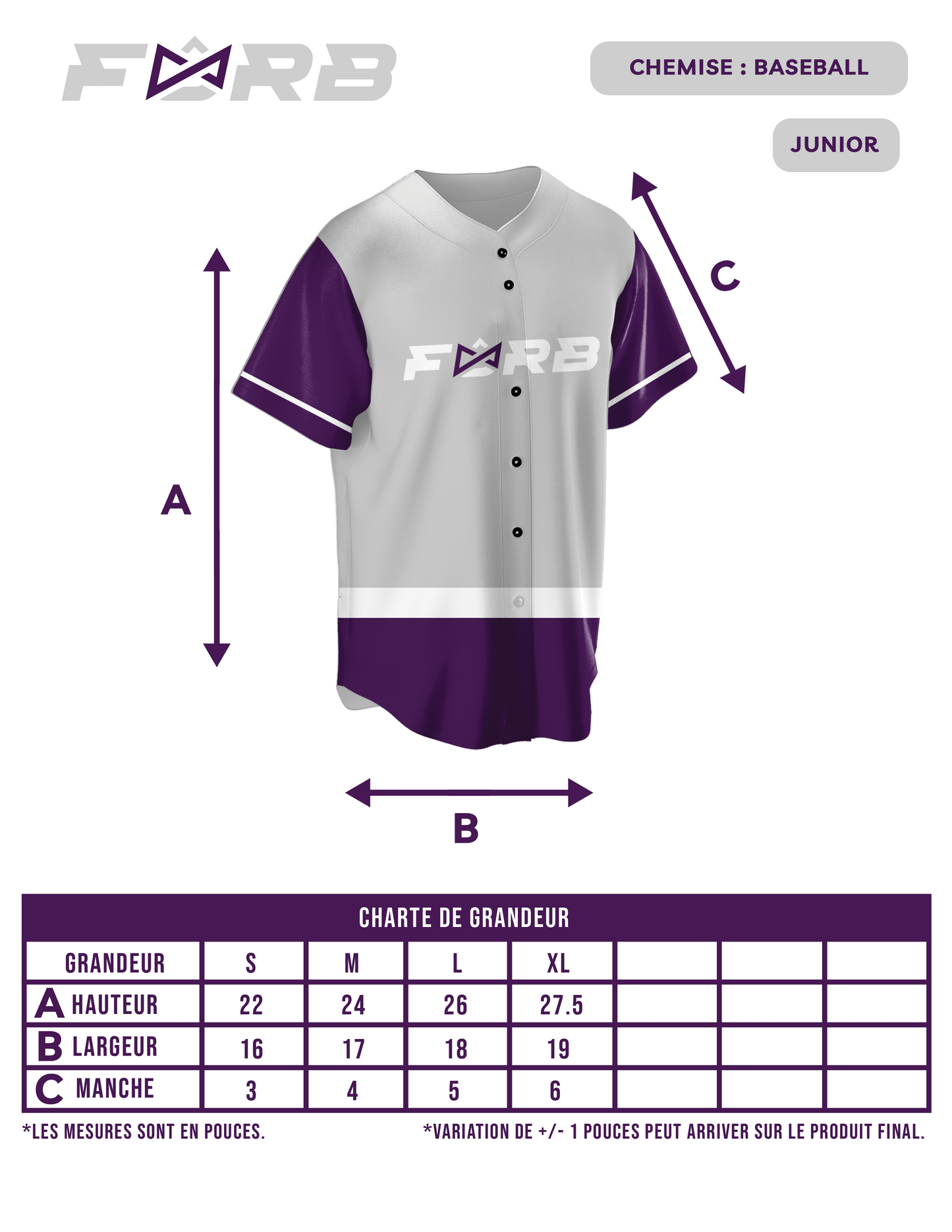 CHEMISE DE BASEBALL PERSONNALISÉ