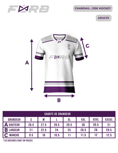 ADULTE - CHANDAIL DEK HOCKEY - MANCHE LONGUE PERSONNALISÉ