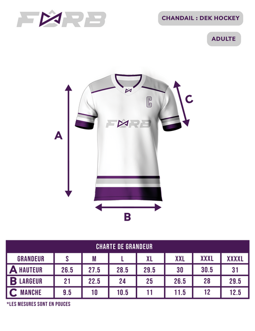 ADULTE - CHANDAIL DE DEK HOCKEY PERSONNALISÉ