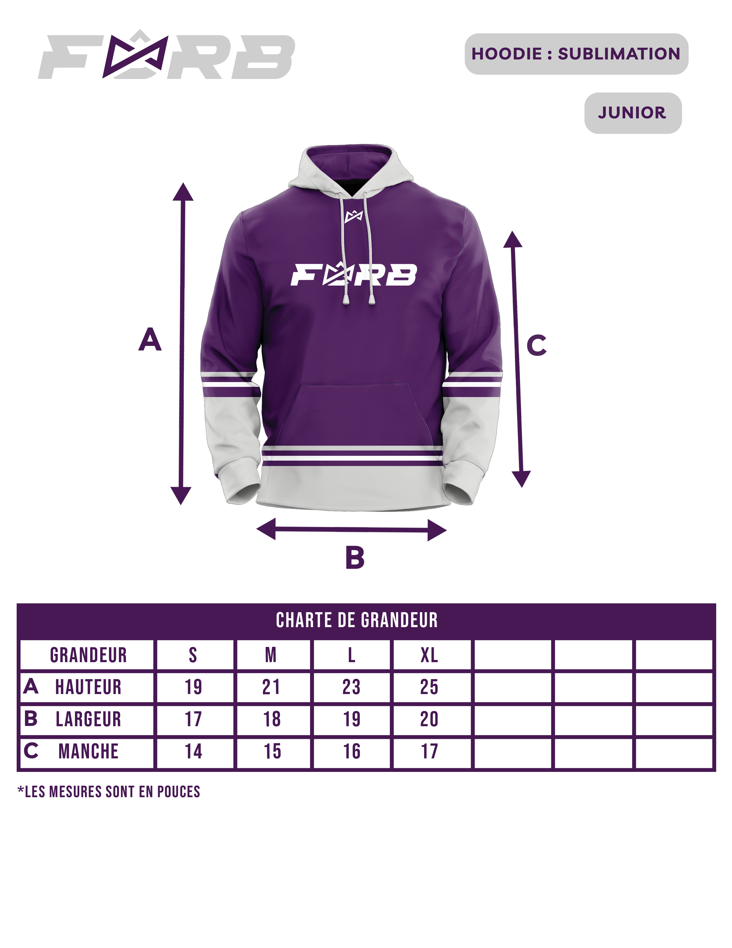 JUNIOR - HOODIE EN SUBLIMATION PERSONNALISÉ