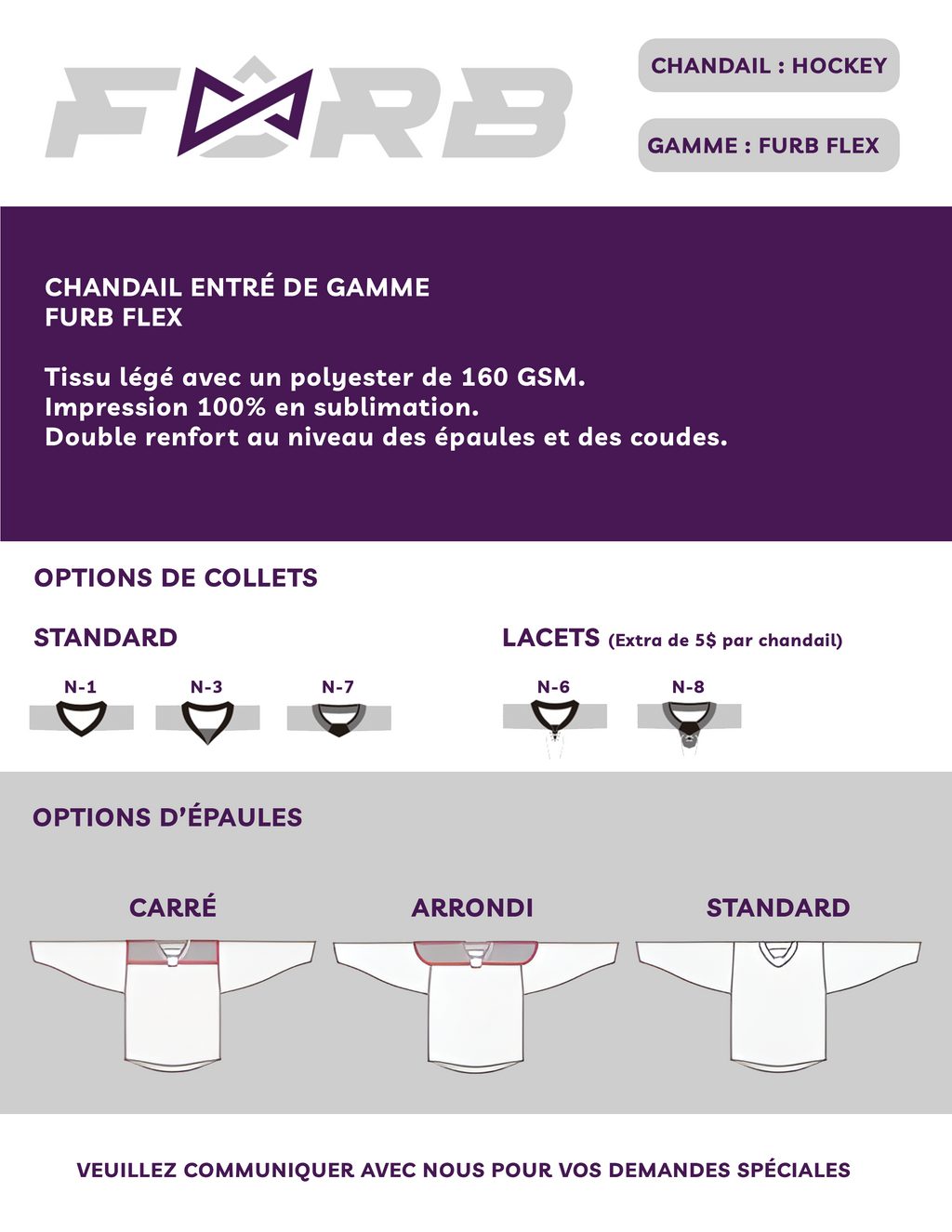 CHANDAIL DE HOCKEY PERSONNALISÉ - FURB FLEX