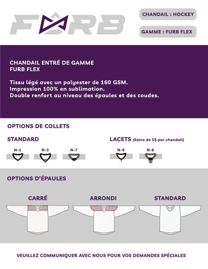 CHANDAIL DE HOCKEY GARDIEN PERSONNALISÉ - FURB FLEX - REVENDEUR