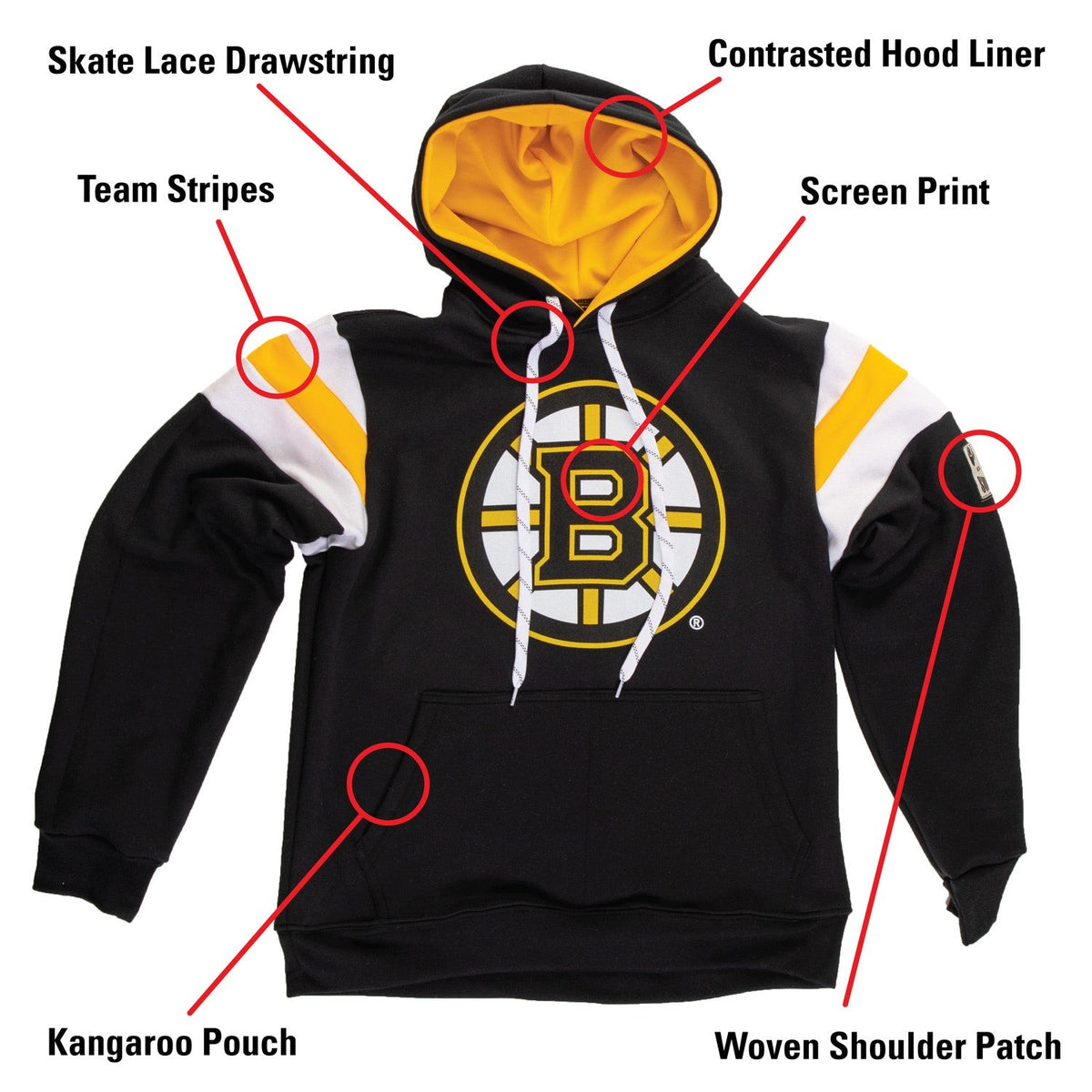 Boston Bruins Varsity Retro Style Hoodie