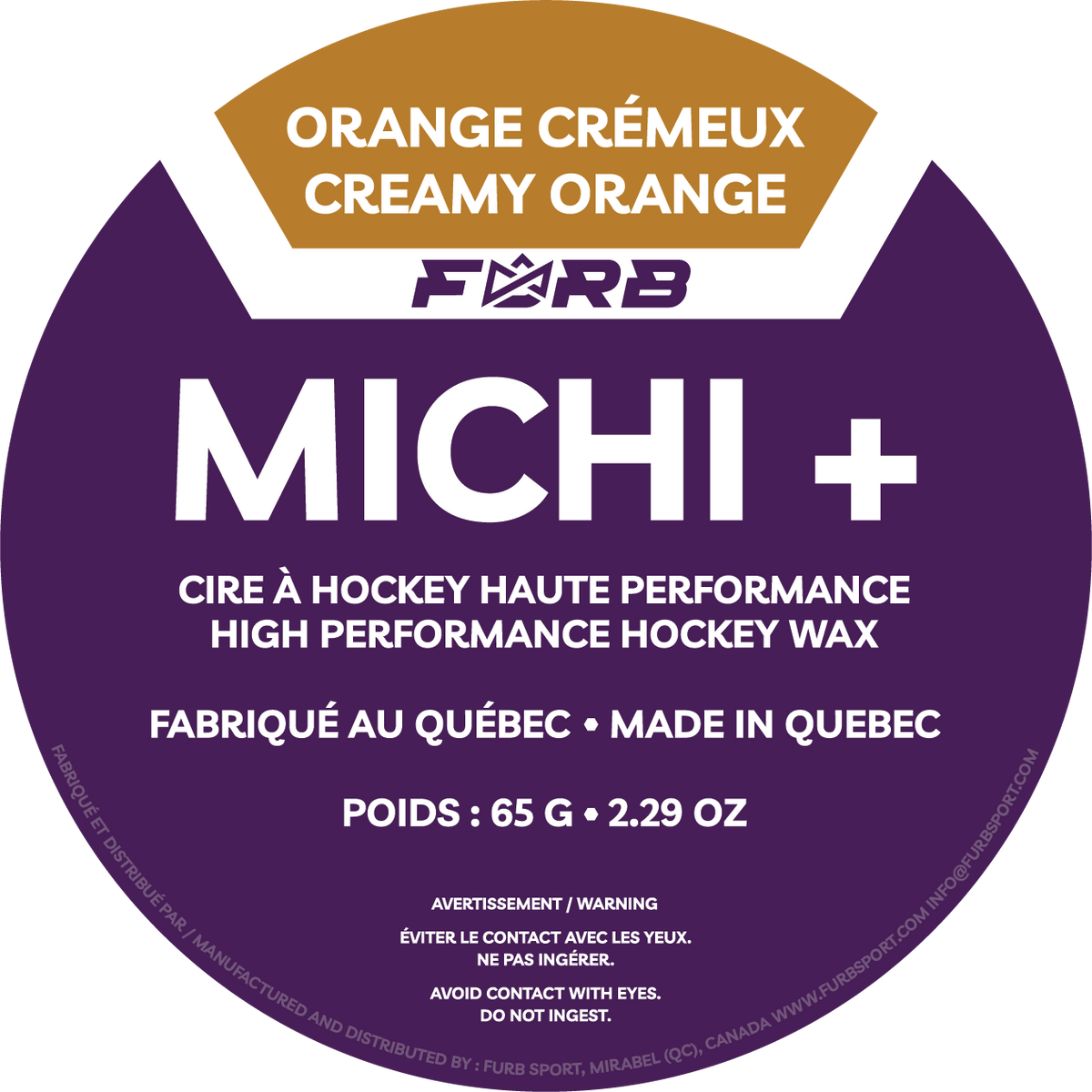 FURB - CIRE À HOCKEY MICHI + : ORANGE CRÉMEUX
