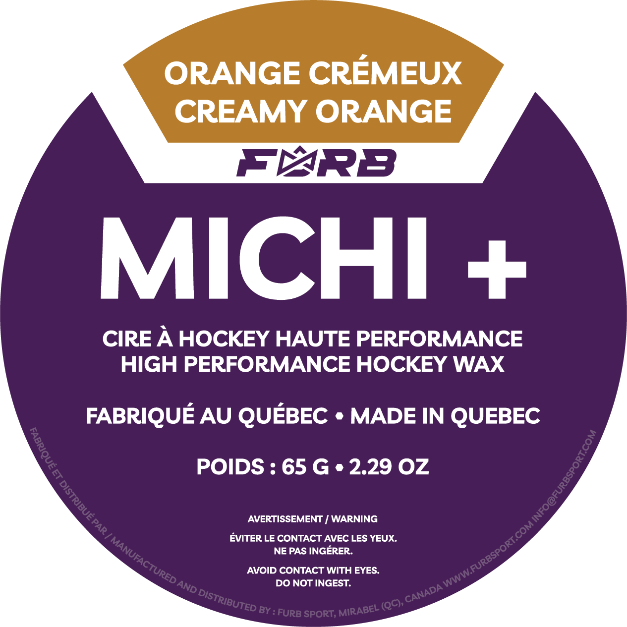 FURB - CIRE À HOCKEY MICHI + : ORANGE CRÉMEUX