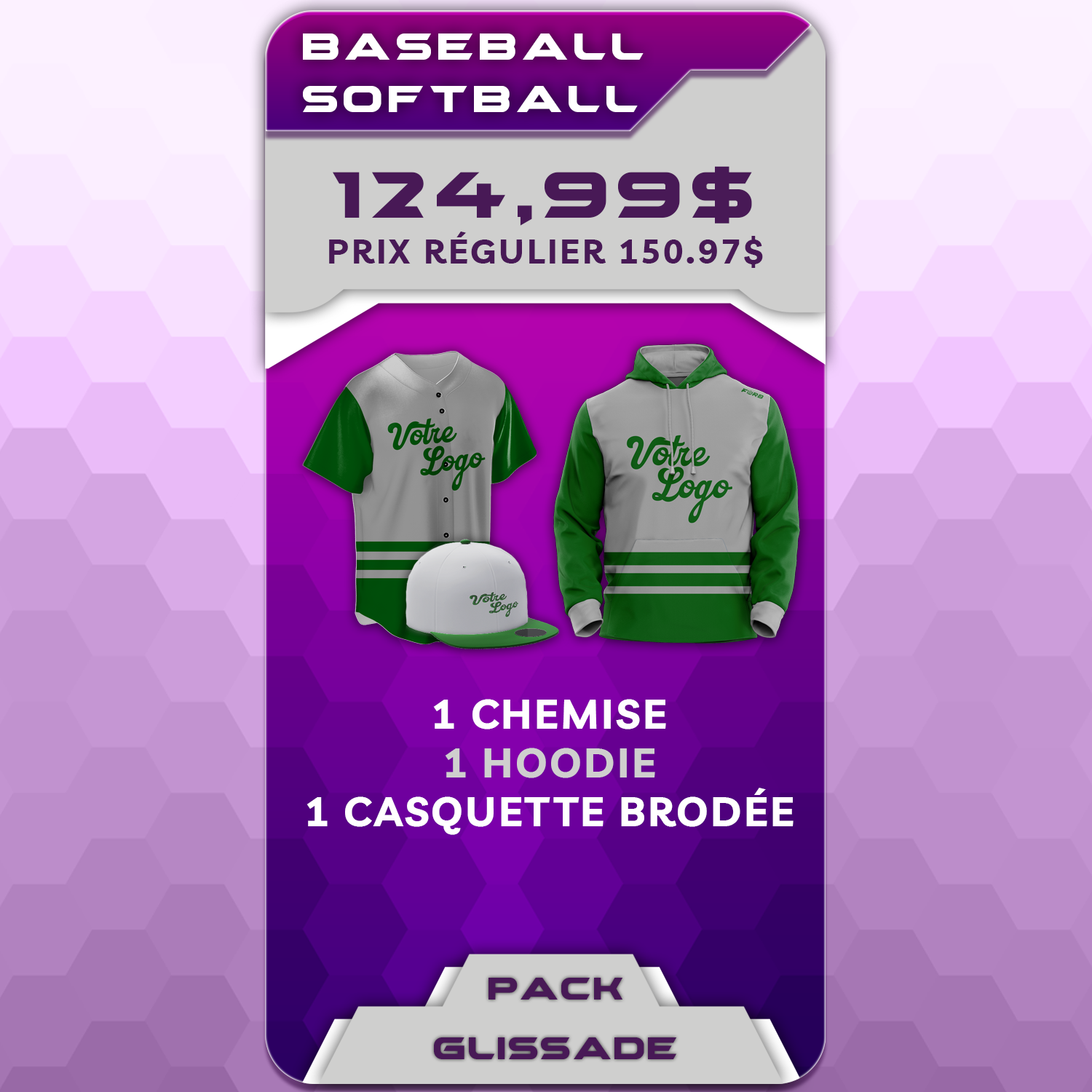 COMBO BASEBALL/SOFTBALL : PACK GLISSADE